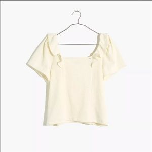 Madewell Ruffled Short Sleeve Top sz M